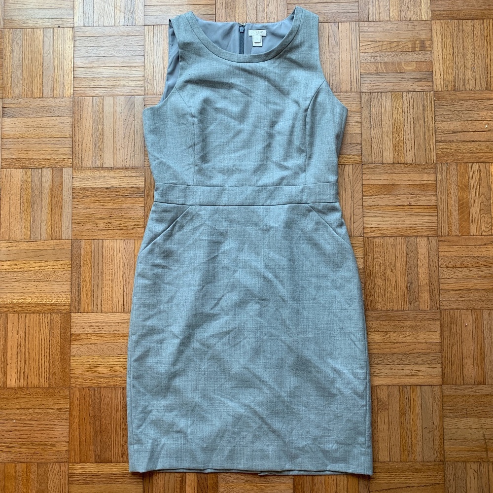 Women's J. Crew Light Gray Sheath Dress, 8
